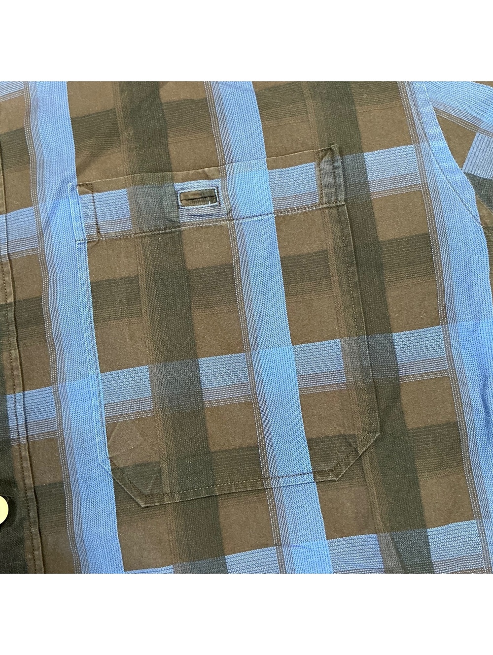 Tommy Bahama Men's Long Sleeve Blue and Brown Plaid Button-Up Shirt 100% Cotton - Picture 7 of 13